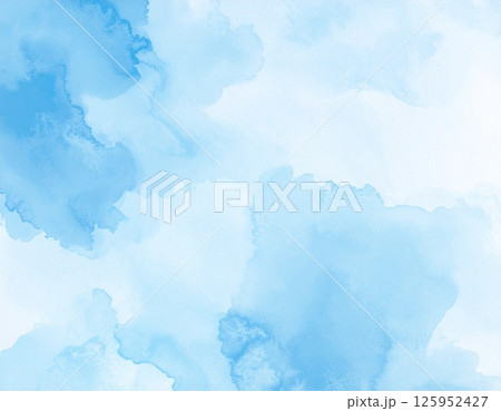 水色の水彩にじみ背景 125952427