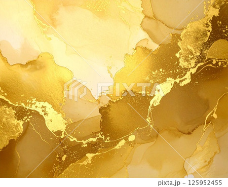 金色のペイント風背景素材 125952455