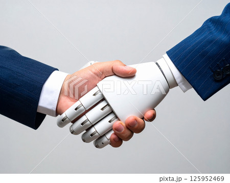 ロボットと人の握手 AI生成画像 ロボットと人の握手 AI生成画像 125952469
