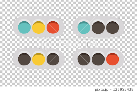 手繪卡哇伊交通燈插圖集 125953439