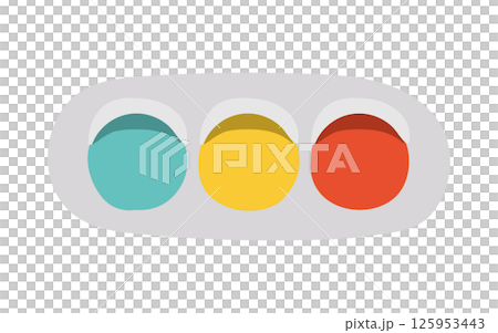 手繪卡哇伊交通燈插圖 125953443