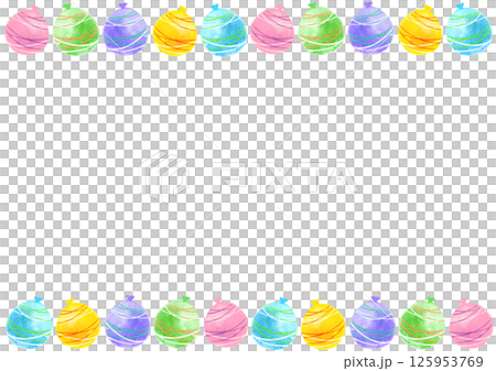 多彩夏日節慶溜溜球水彩插畫框架 多彩夏日節慶溜溜球水彩插畫框架 125953769