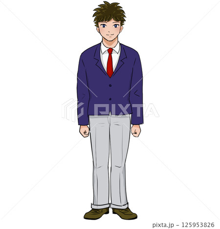男子学生 男子 男子高生 制服 学生 ブレザー 男子学生 男子 男子高生 制服 学生 ブレザー 125953826