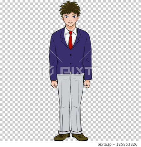 男子学生 男子 男子高生 制服 学生 ブレザー 男子学生 男子 男子高生 制服 学生 ブレザー 125953826