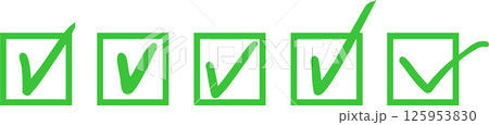 チェックボックス　マーク　アイコンセット 125953830