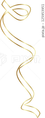 Golden ribbon line shiny gradient, party, holiday, event 125953951