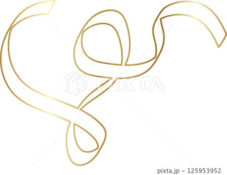 Golden ribbon line shiny gradient, party, holiday, event 125953952