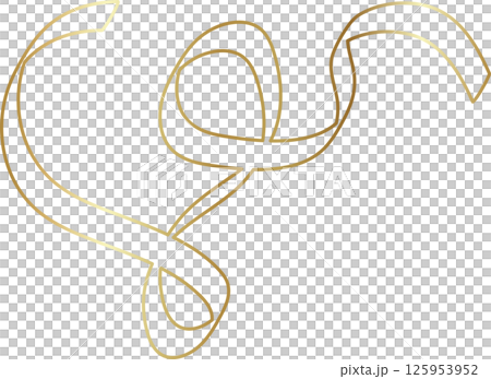 Golden ribbon line shiny gradient, party, holiday, event 125953952
