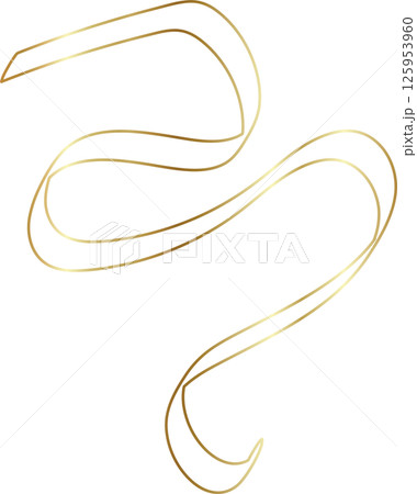 Golden ribbon line shiny gradient, party, holiday, event 125953960