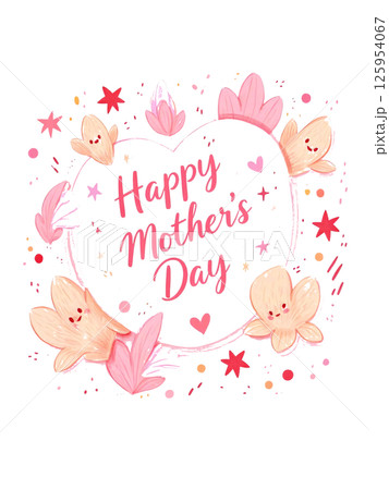 母の日の可愛いフラワーカードデザイン 母の日の可愛いフラワーカードデザイン 125954067