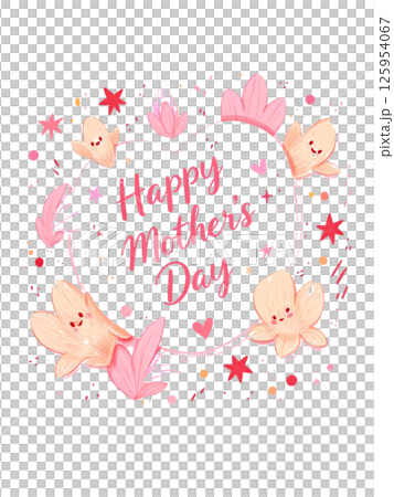 母の日の可愛いフラワーカードデザイン 母の日の可愛いフラワーカードデザイン 125954067