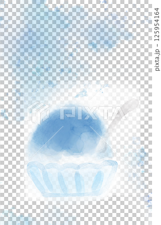 Watercolor blue Hawaiian shaved ice 125954164