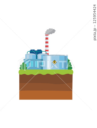 Oil refinery plant from industry zone in flat vector illustration Oil refinery plant from industry zone in flat vector illustration 125954424