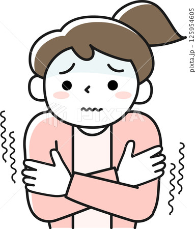 寒くて震えている女性 寒くて震えている女性 125954605