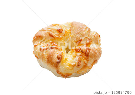 チーズがけクロワッサンベーグル【白背景・切り抜き】 125954790