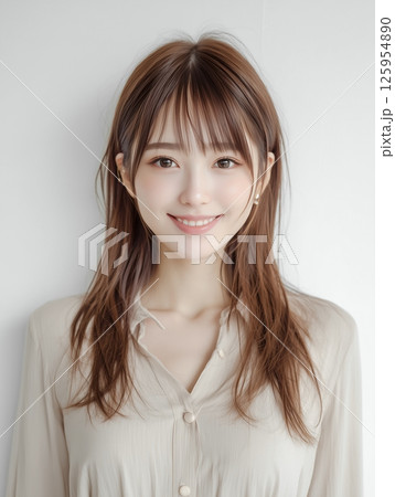 日本人の笑顔の若い女性 日本人の笑顔の若い女性 125954890