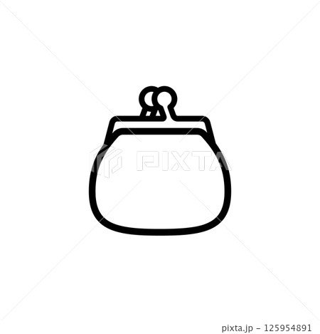 シンプルでかわいいがま口財布のアイコン シンプルでかわいいがま口財布のアイコン 125954891