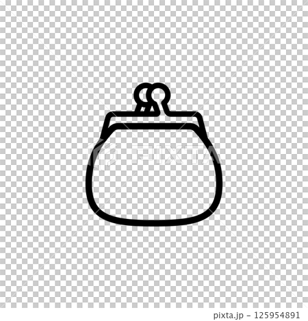 シンプルでかわいいがま口財布のアイコン シンプルでかわいいがま口財布のアイコン 125954891