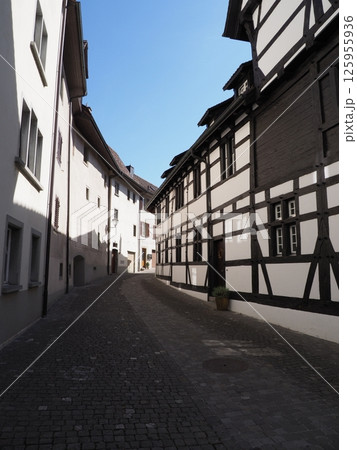 Half-timbered houses in STEIN am RHEIN in Switzerland - vertical 125955936