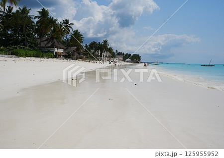 Scenic jambiani beach on Indian Ocean in African Zanzibar island in Tanzania 125955952