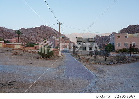 Village near African Tafraout town in Morocco Village near African Tafraout town in Morocco 125955967