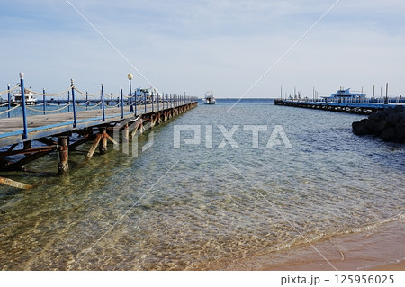 Two piers at Red Sea in African SAFAGA city in EGYPT Two piers at Red Sea in African SAFAGA city in EGYPT 125956025