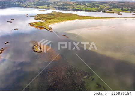 Aerial view of Ballyiriston beach by Portnoo in County Donegal - Ireland Aerial view of Ballyiriston beach by Portnoo in County Donegal - Ireland 125956184