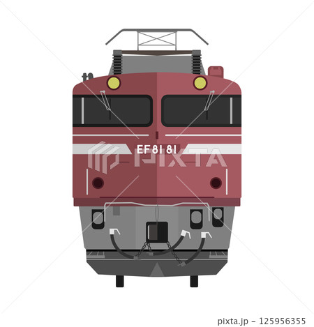 EF81形電気機関車【EF81 81】の正面のイラスト EF81形電気機関車【EF81 81】の正面のイラスト 125956355