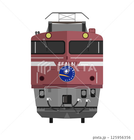 カシオペアのヘッドマークを付けたEF81形電気機関車のイラスト【EF81 81】 125956356