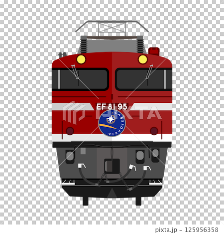 Illustration of the front of an EF81 electric locomotive with a Cassiopeia headmark [EF81 95] 125956358