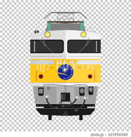 帶有仙后座頭標的 EF81 電力機車前部的插圖 [EF81 99] 125956360