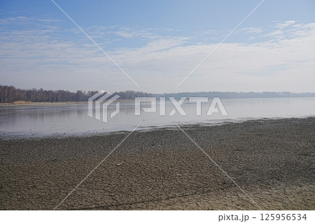 Morning view to breeding pond in Goczalkowice town in Poland 125956534