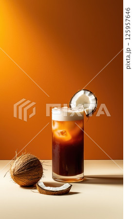 Coconut Punch cocktail captures the essence of a peaceful tropical evening Coconut Punch cocktail captures the essence of a peaceful tropical evening 125957646