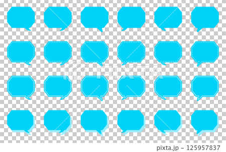 簡單的角八邊形語音泡泡集 125957837