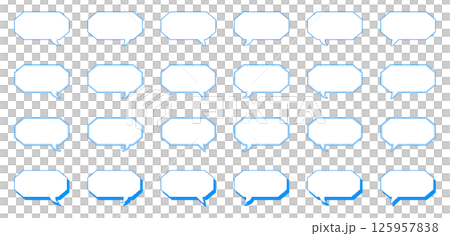 簡單細長的八角形語音泡泡集 簡單細長的八角形語音泡泡集 125957838