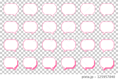簡單的角八邊形語音泡泡集 125957840