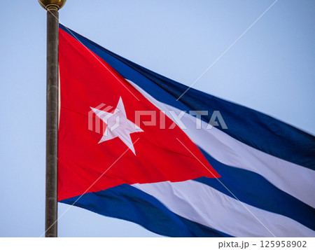 CUBA flag closeup 125958902