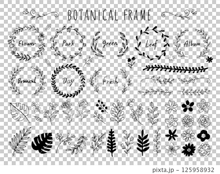 Flower and plant decoration and frame material Flower and plant decoration and frame material 125958932