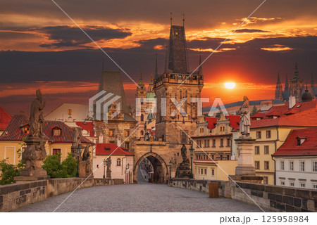 Prague, Czech Republic. Mala Strana, medieval downtown of Praga, Charles Bridge. Prague, Czech Republic. Mala Strana, medieval downtown of Praga, Charles Bridge. 125958984