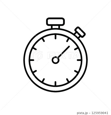 ストップウォッチの線画アイコン、シンプル、素材、背景なし ストップウォッチの線画アイコン、シンプル、素材、背景なし 125959041