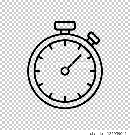 ストップウォッチの線画アイコン、シンプル、素材、背景なし ストップウォッチの線画アイコン、シンプル、素材、背景なし 125959041