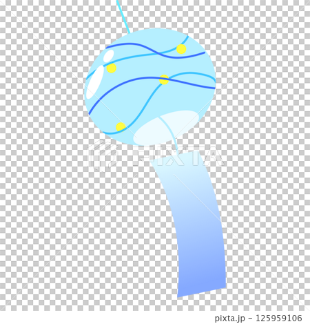 風鈴のシンプルイラスト 青色 風鈴のシンプルイラスト 青色 125959106