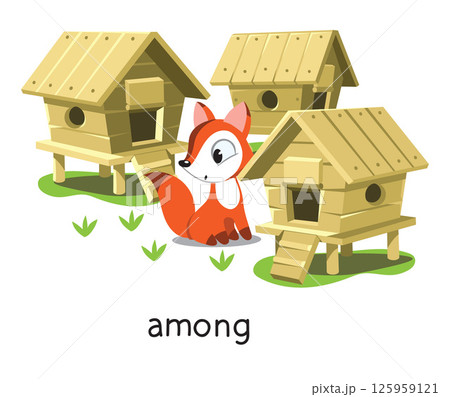 Preposition of place. Fox AMONG the henhouses Preposition of place. Fox AMONG the henhouses 125959121
