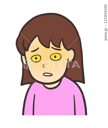 黄疸で苦しむ黄色い顔の女性 125959200