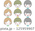 シンプルでかわいい男の子の表情セット 125959907