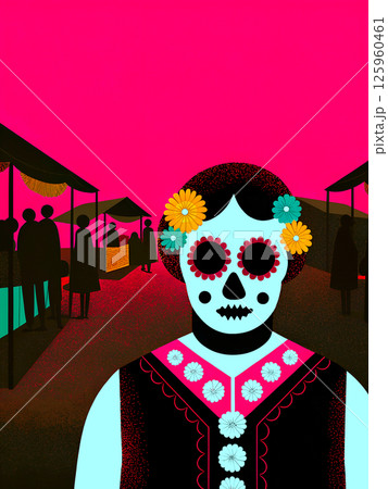 Discover the vibrant and captivating artwork that showcases the Day of the Dead celebrations 125960461