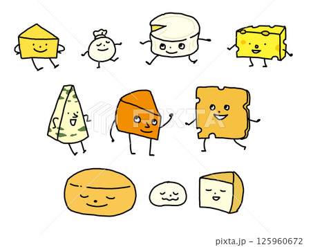 チーズのキャラクターイラストセット 125960672