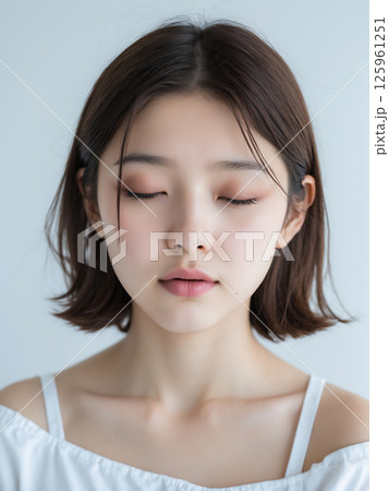 瞳を閉じる女性　ai 125961251