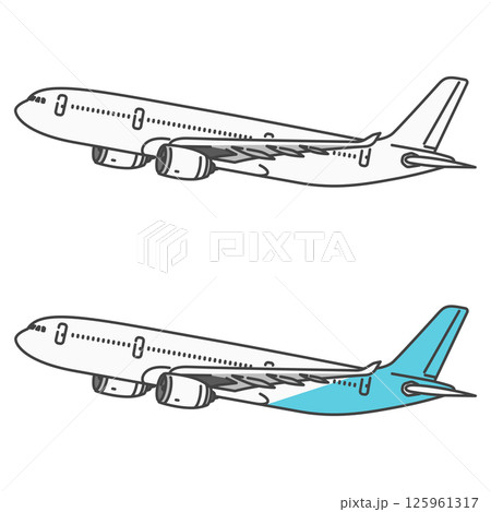 イラスト素材:海外旅行・国際線・長距離路線の旅客機/飛行機、離陸・巡行状態 (自由に色変更OK!) イラスト素材:海外旅行・国際線・長距離路線の旅客機/飛行機、離陸・巡行状態 (自由に色変更OK!) 125961317