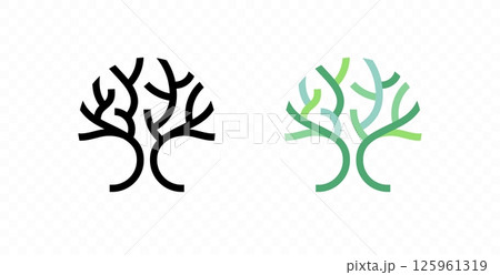 Minimalist abstract tree made of lines, representing growth, nature, and sustainability vector design 125961319